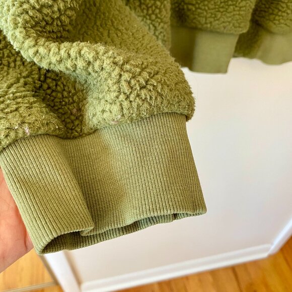 ZYIA ACTIVE Olive Green Flying V Fleece Bomber Jacket XXL Cozy Nubby Texture - Picture 2 of 8